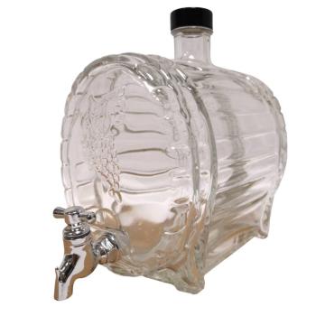Fass für Rum, Glasfaß, ca. 1,5 Liter mit Zapfhahn, Geschenk oder Bar-Dekoration