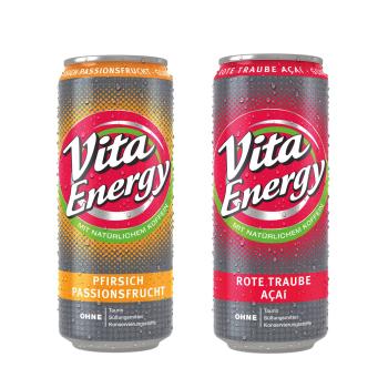 2 Dosen Vita Energy, Energy Drink mit Koffein, je 0,33l - MEHRWEG