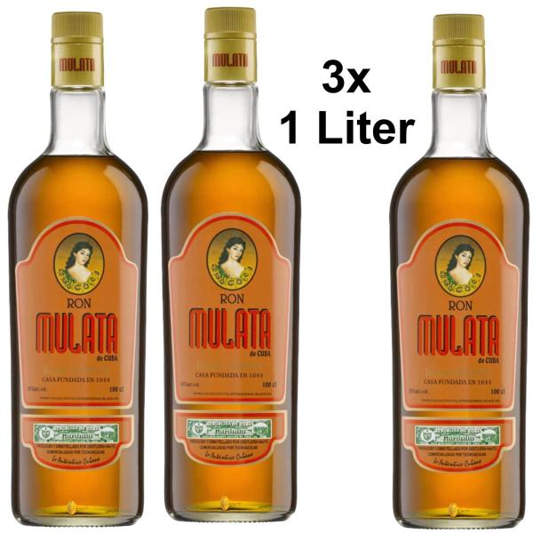3x 1 Liter Palma Superior, Rum Mulata - Kuba, 38% vol.